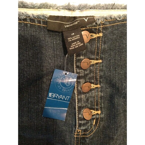 NWT Vtg Lane Bryant Venezia Y2K Plus Size Cotton Denim Mini Skirt Raw Ham S 18 - Picture 5 of 6